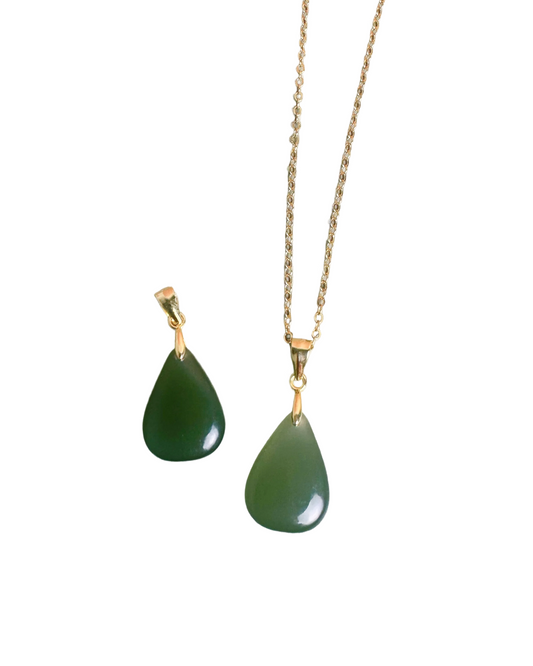 Dewdrop Jade Silver Necklace