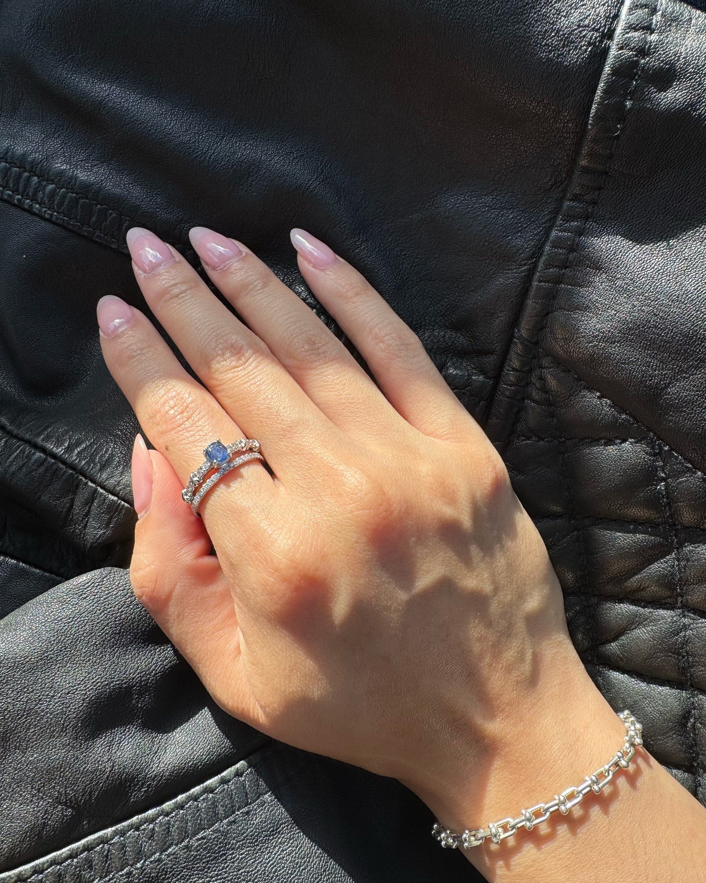 Midnight Glow Blue Sapphire Silver Ring