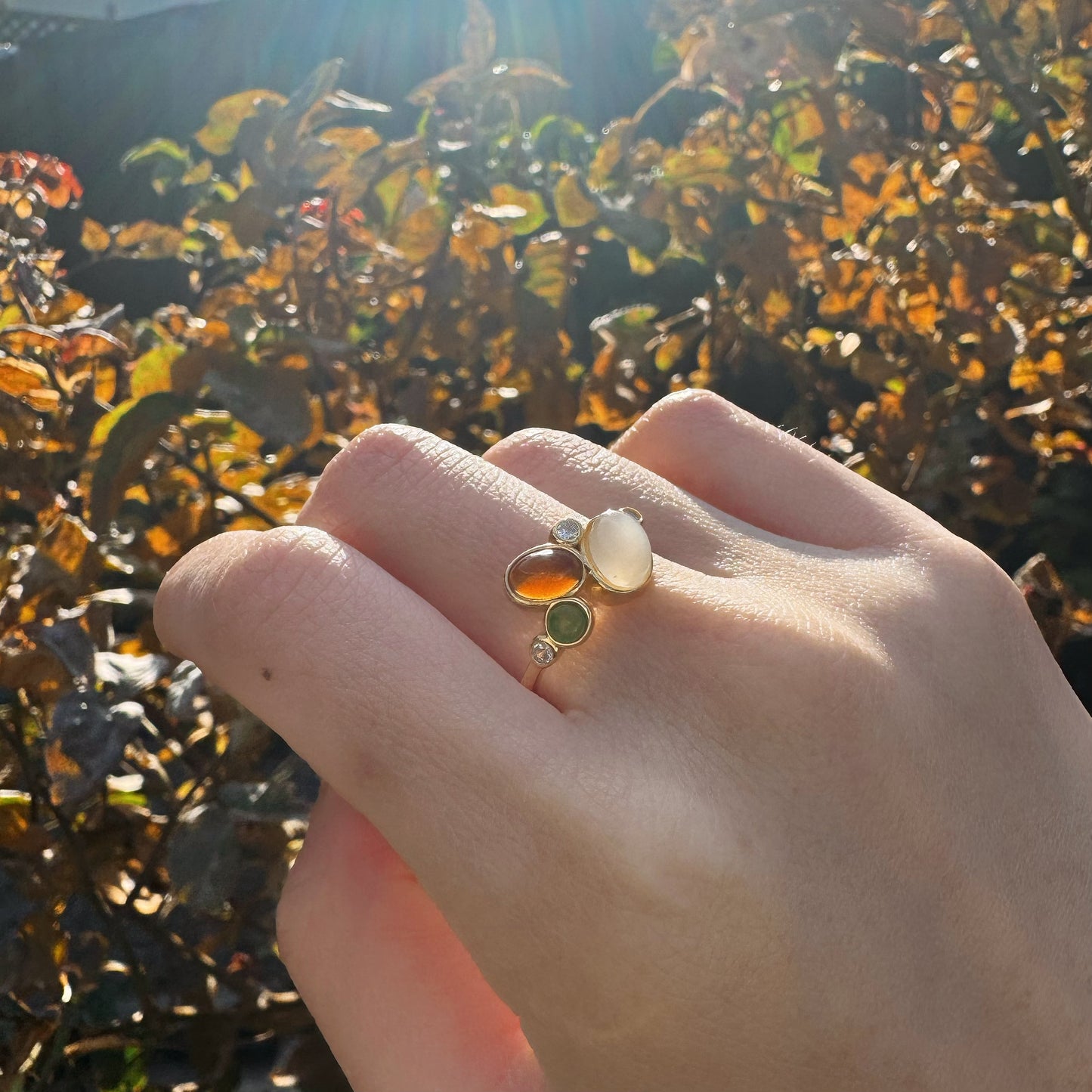 Harmony Mix Jade Silver Ring
