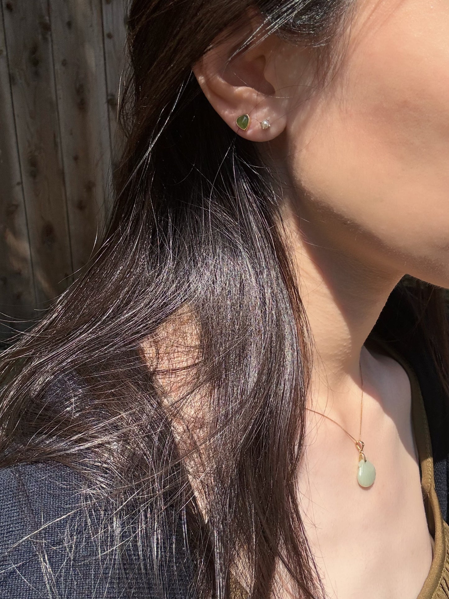 Daily Matcha Duo - Jade Stud Earring Set