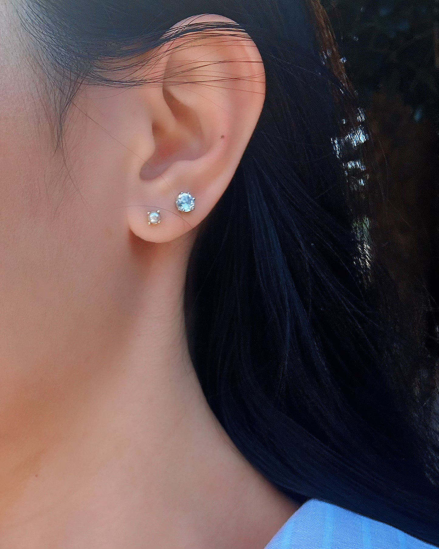 Aquamarine Ocean Whisper Stud Earrings