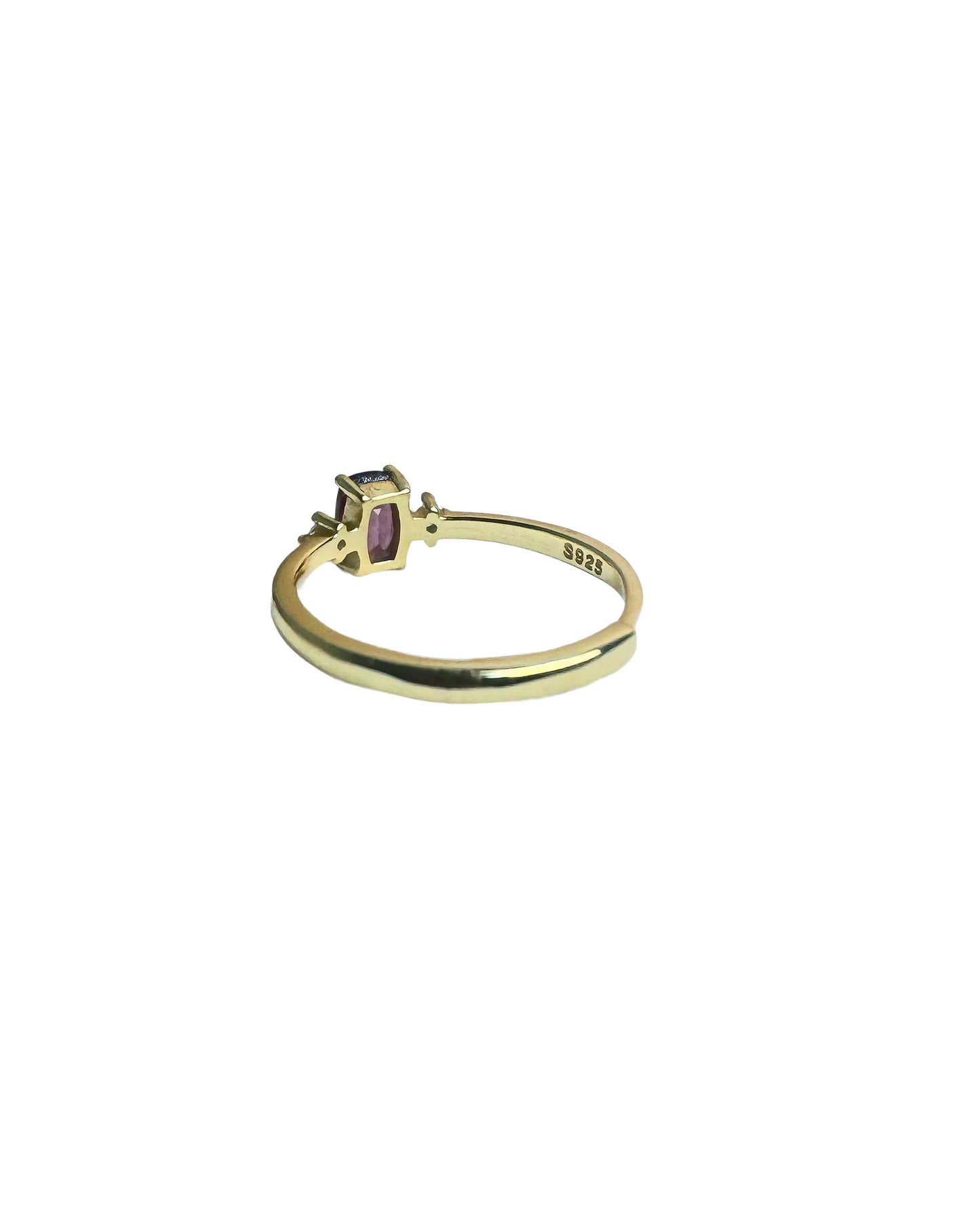 garnet silver ring back