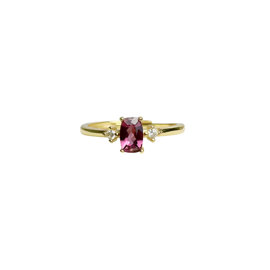 garnet silver ring front look