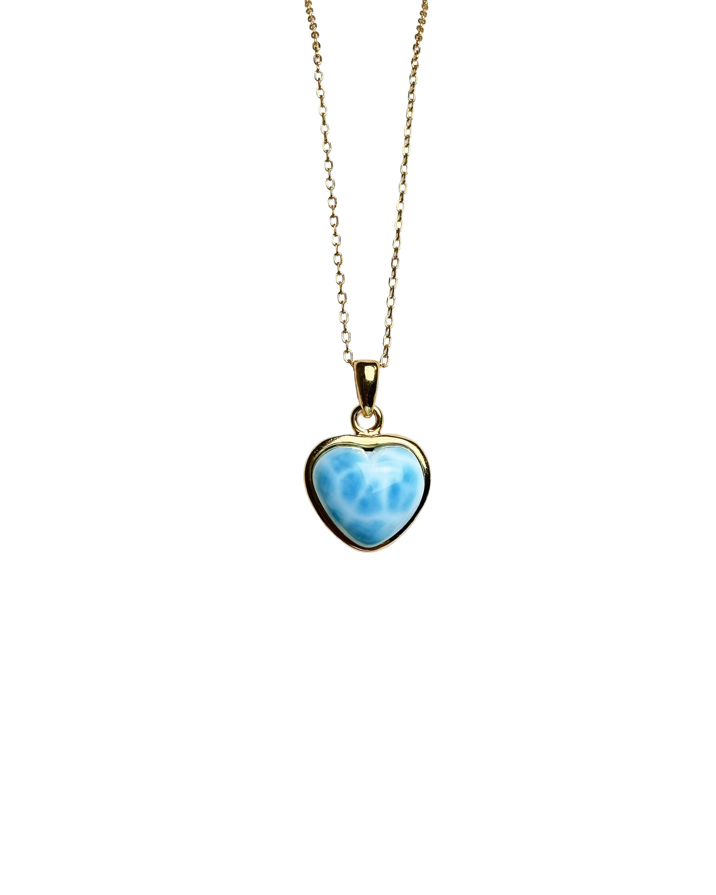 One-of-a-Kind Heart Shaped Larimar Silver Necklace