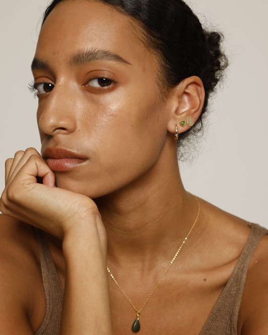 Daily Matcha Duo - Jade Stud Earring Set