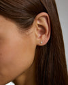 Flat White 3.5-4mm White Freshwater Pearl Stud Earrings - High Grade