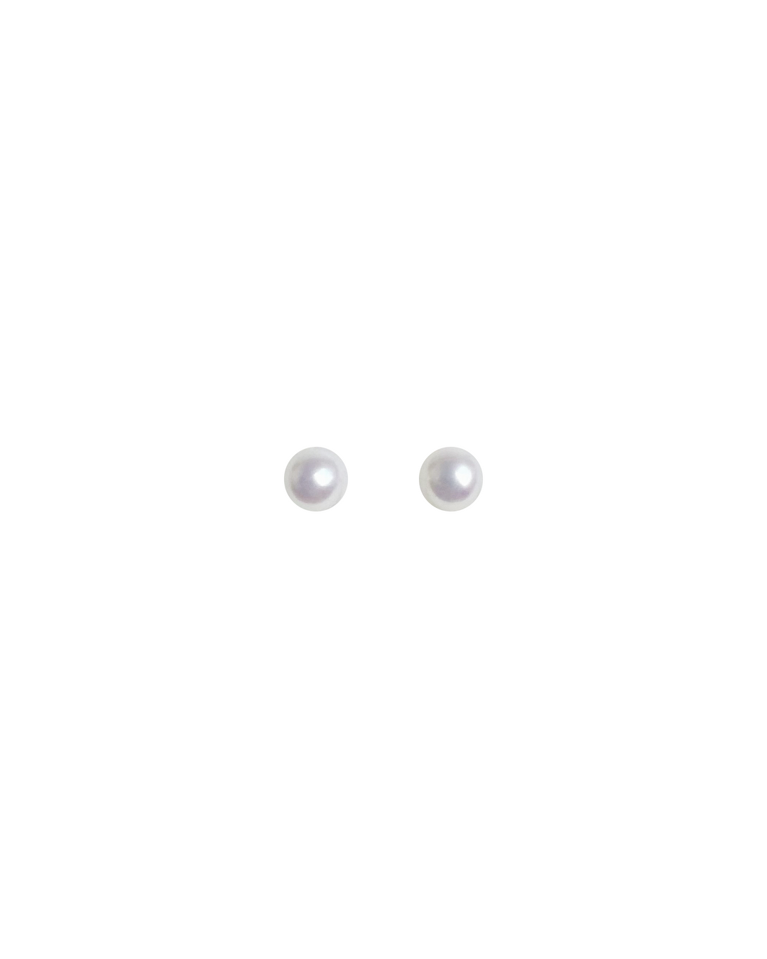 Flat White 3.5-4mm White Freshwater Pearl Stud Earrings - High Grade