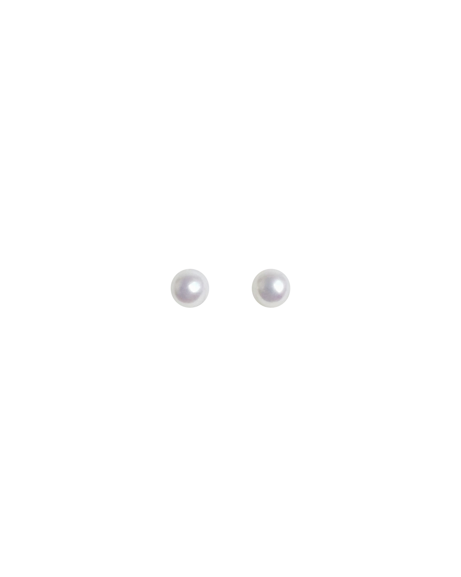 Flat White 3.5-4mm White Freshwater Pearl Stud Earrings - High Grade