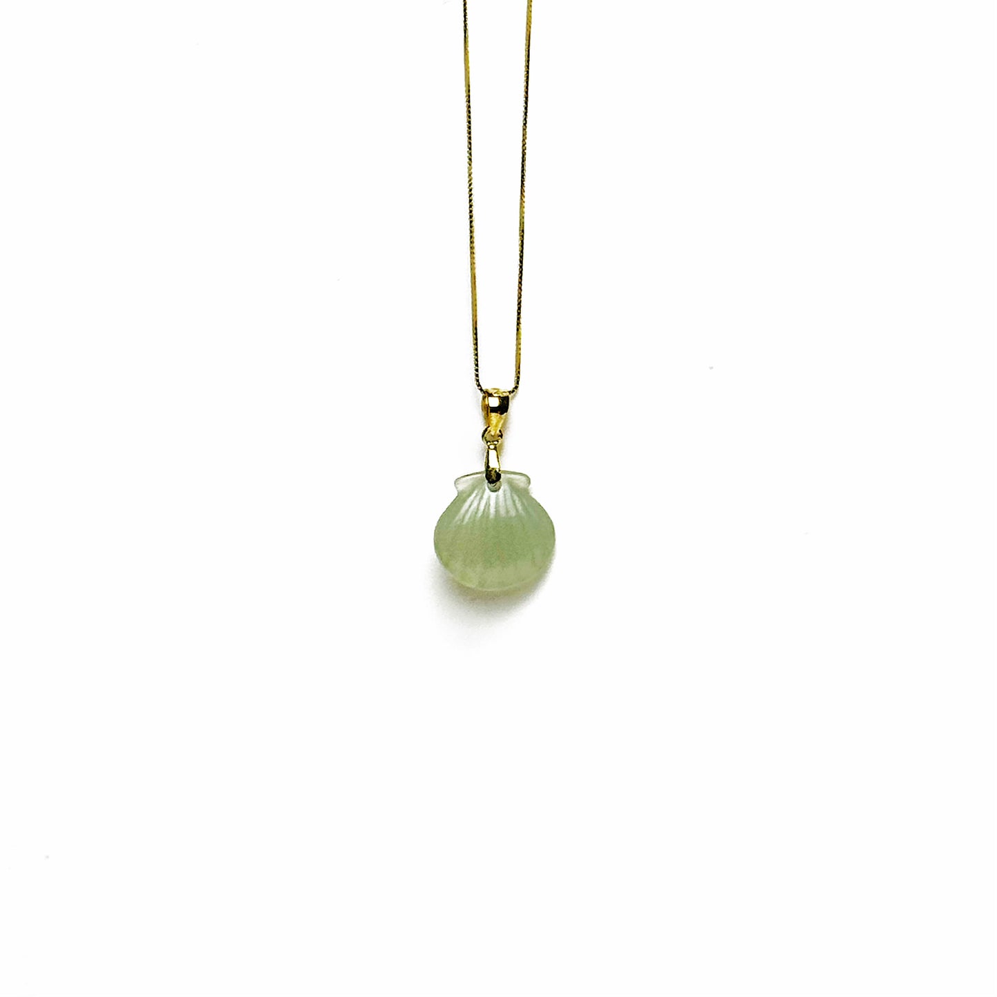 Jade Shell Pendant Silver Necklace