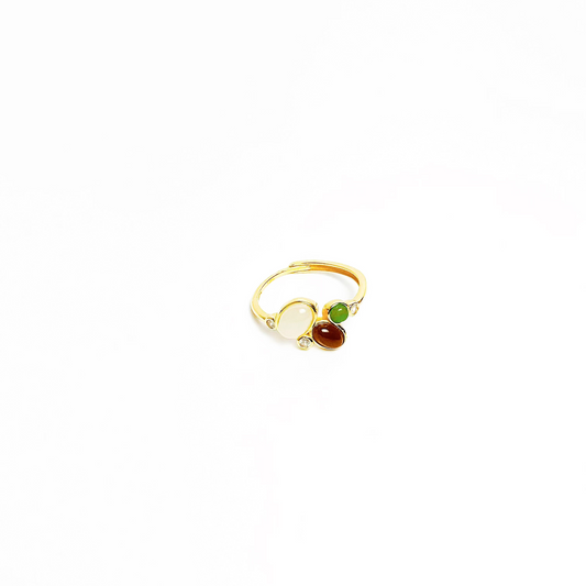 Harmony Mix Jade Silver Ring