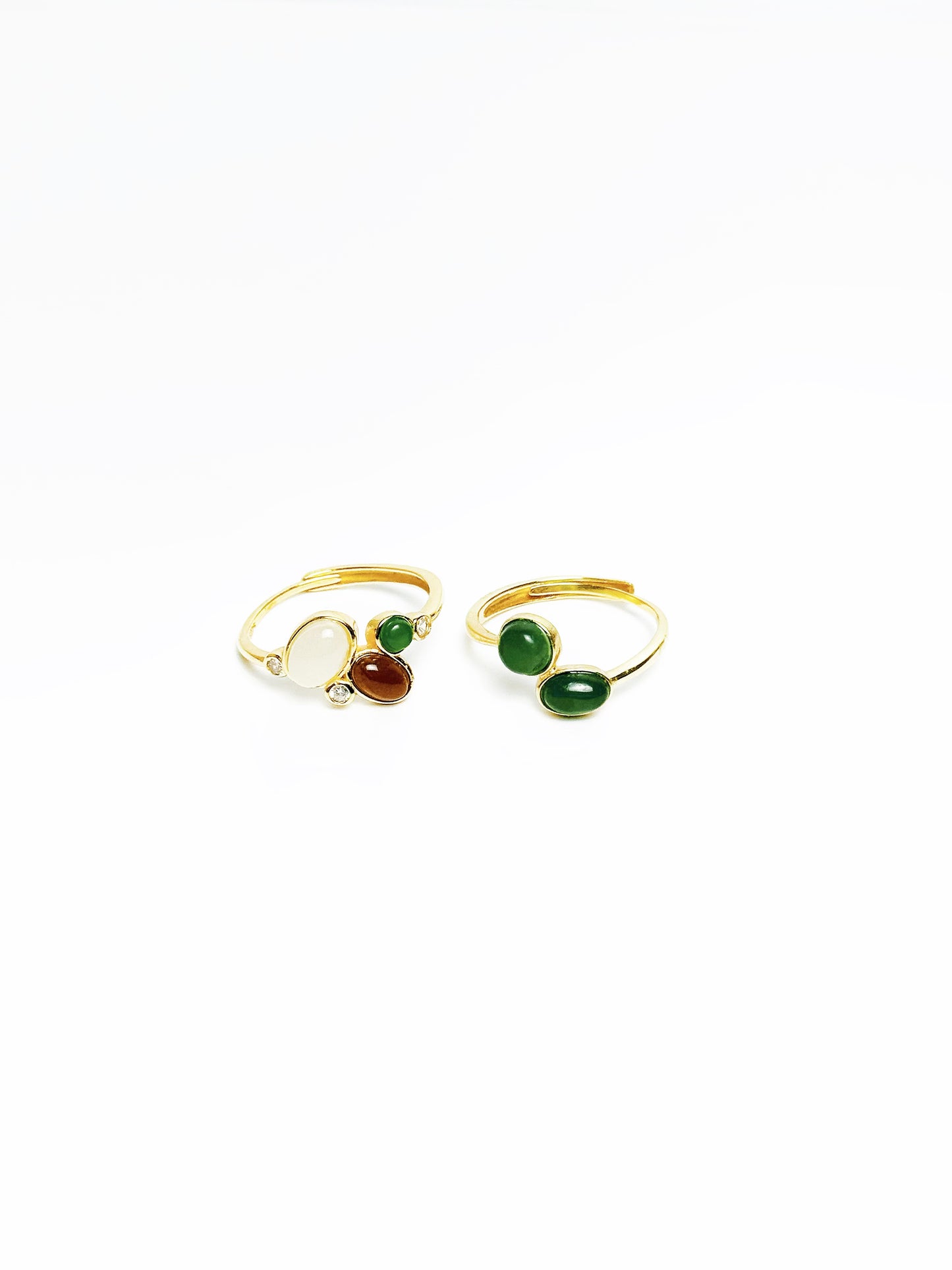 Harmony Mix Jade Silver Ring