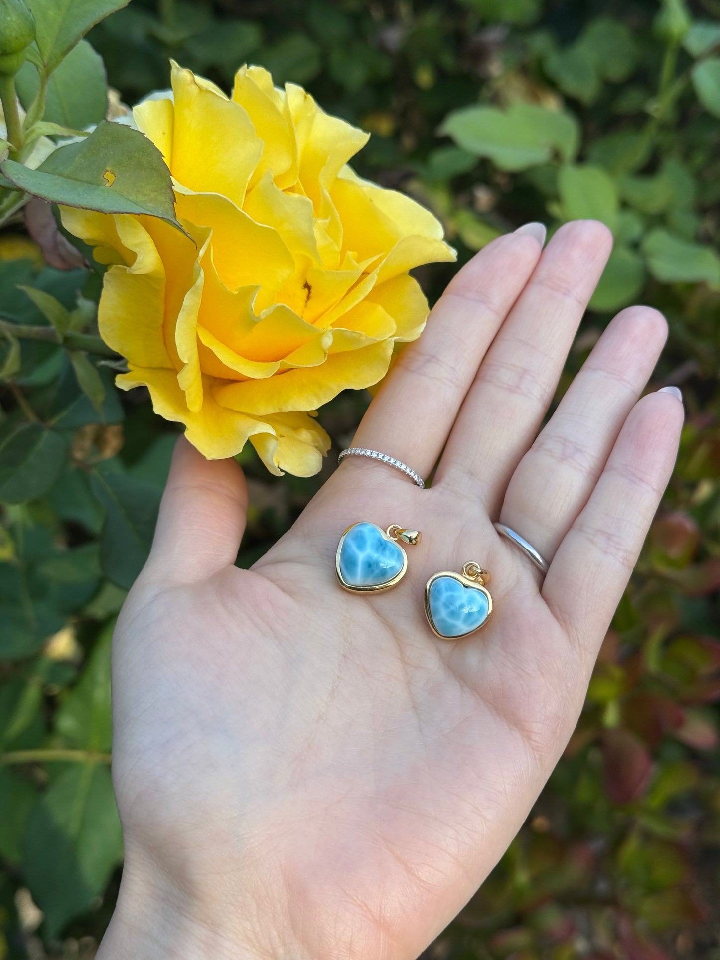 One-of-a-Kind Heart Shaped Larimar Silver Necklace