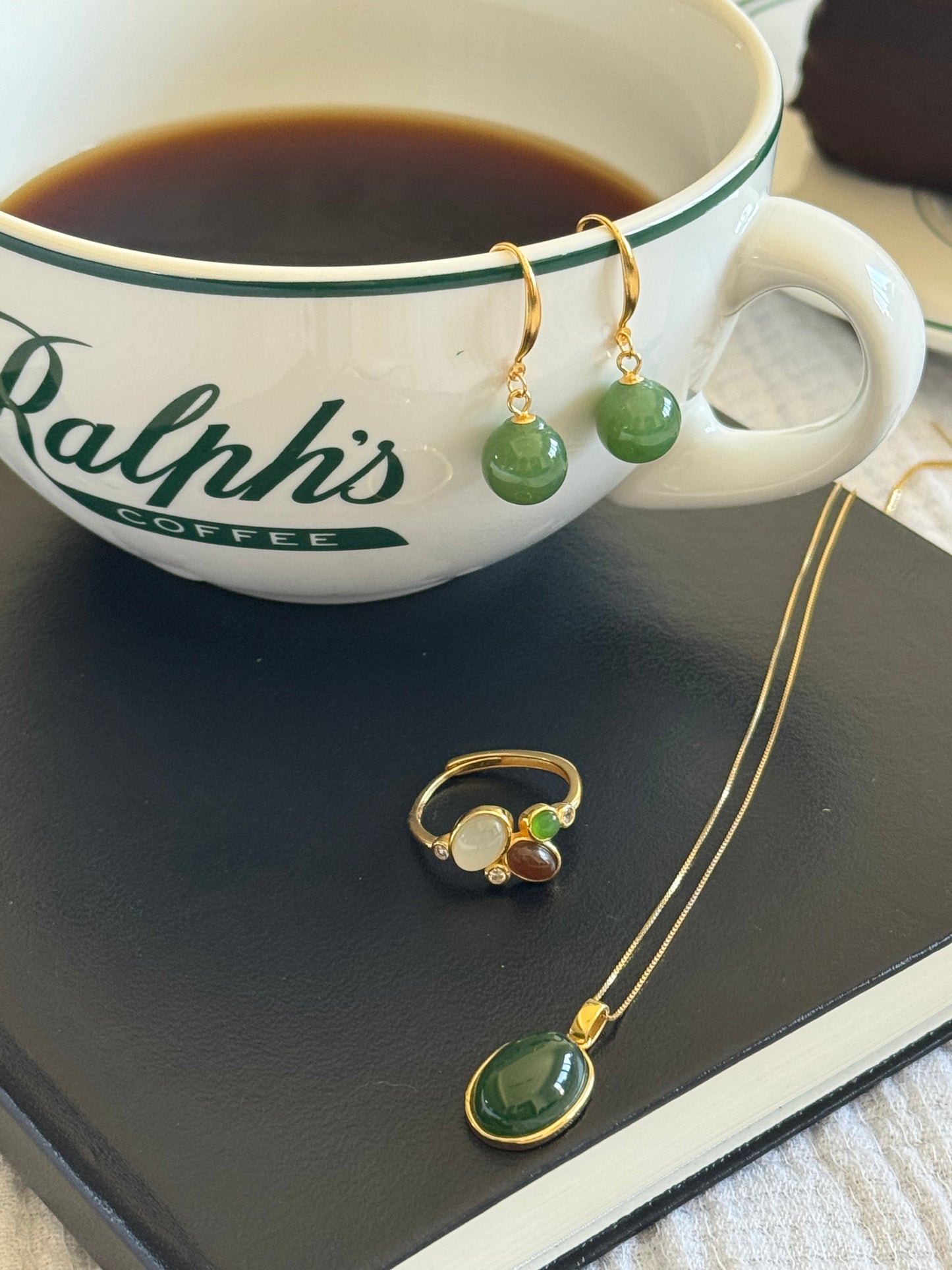 Green Jade Drop Earrings