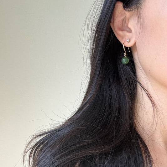 Green Jade Drop Earrings
