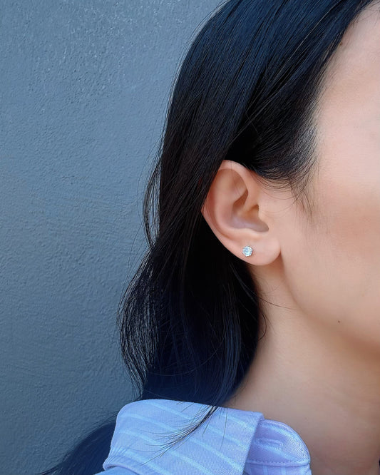 Aquamarine Ocean Whisper Stud Earrings
