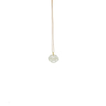 Lucky Cloud White Jade Necklace featuring a soft white jade pendant with 18k gold bail and gold-plated 925 silver chain, in a refined minimalist design.
