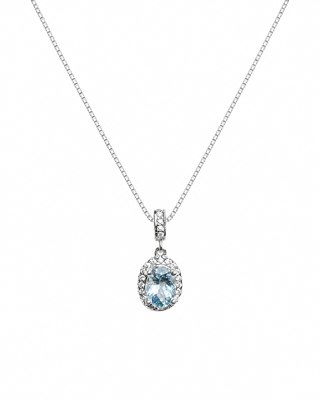 Aquamarine Ocean Whisper Natural Aquamarine Necklace in Sterling Silver