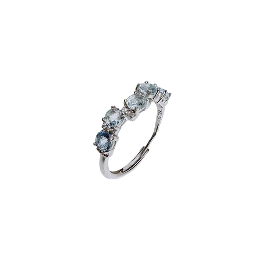 aquamarine silver band side look