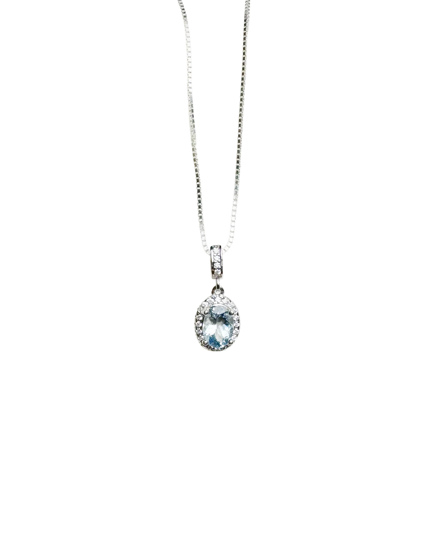 Aquamarine Ocean Whisper Silver Necklace