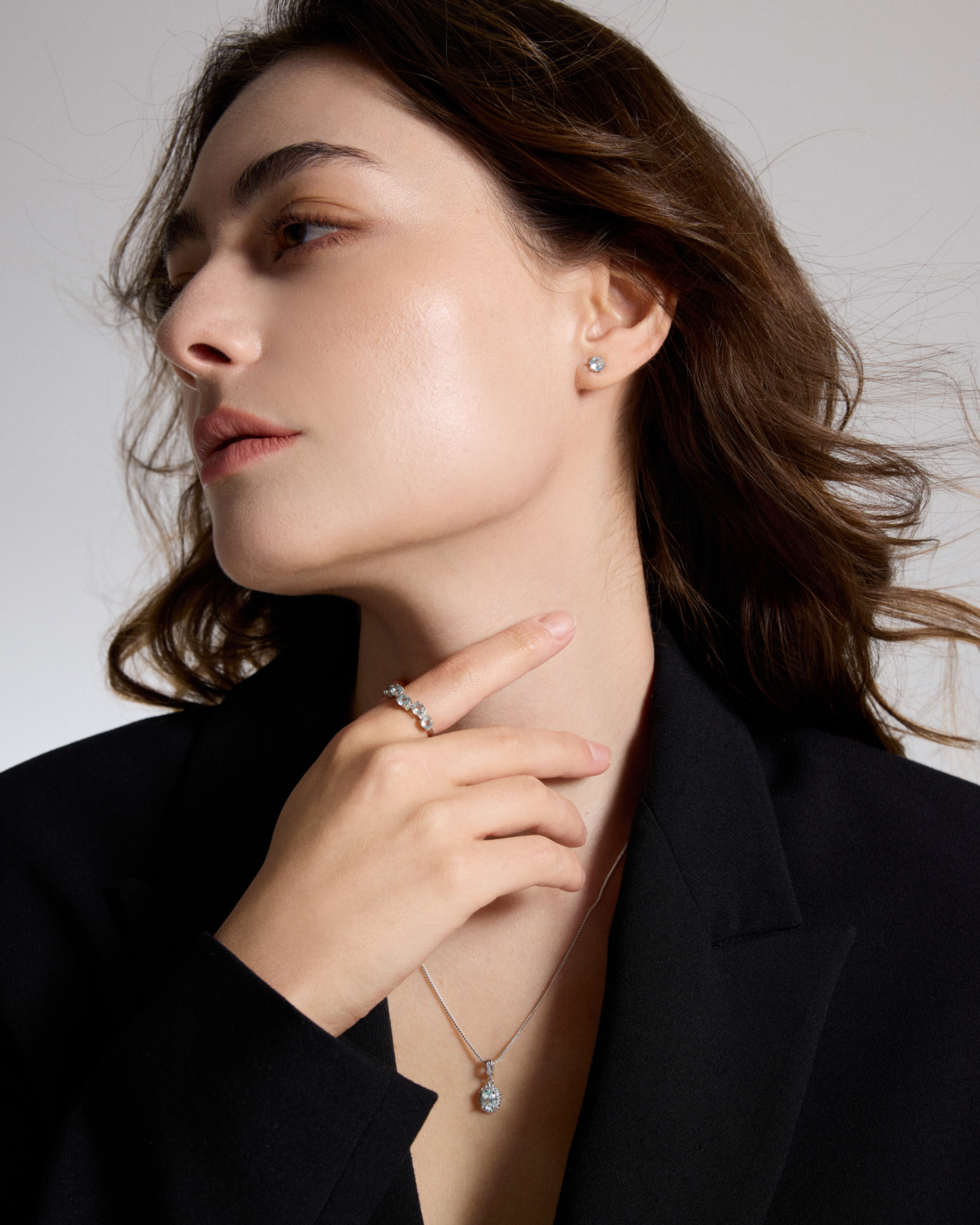 Aquamarine Ocean Whisper Silver Necklace