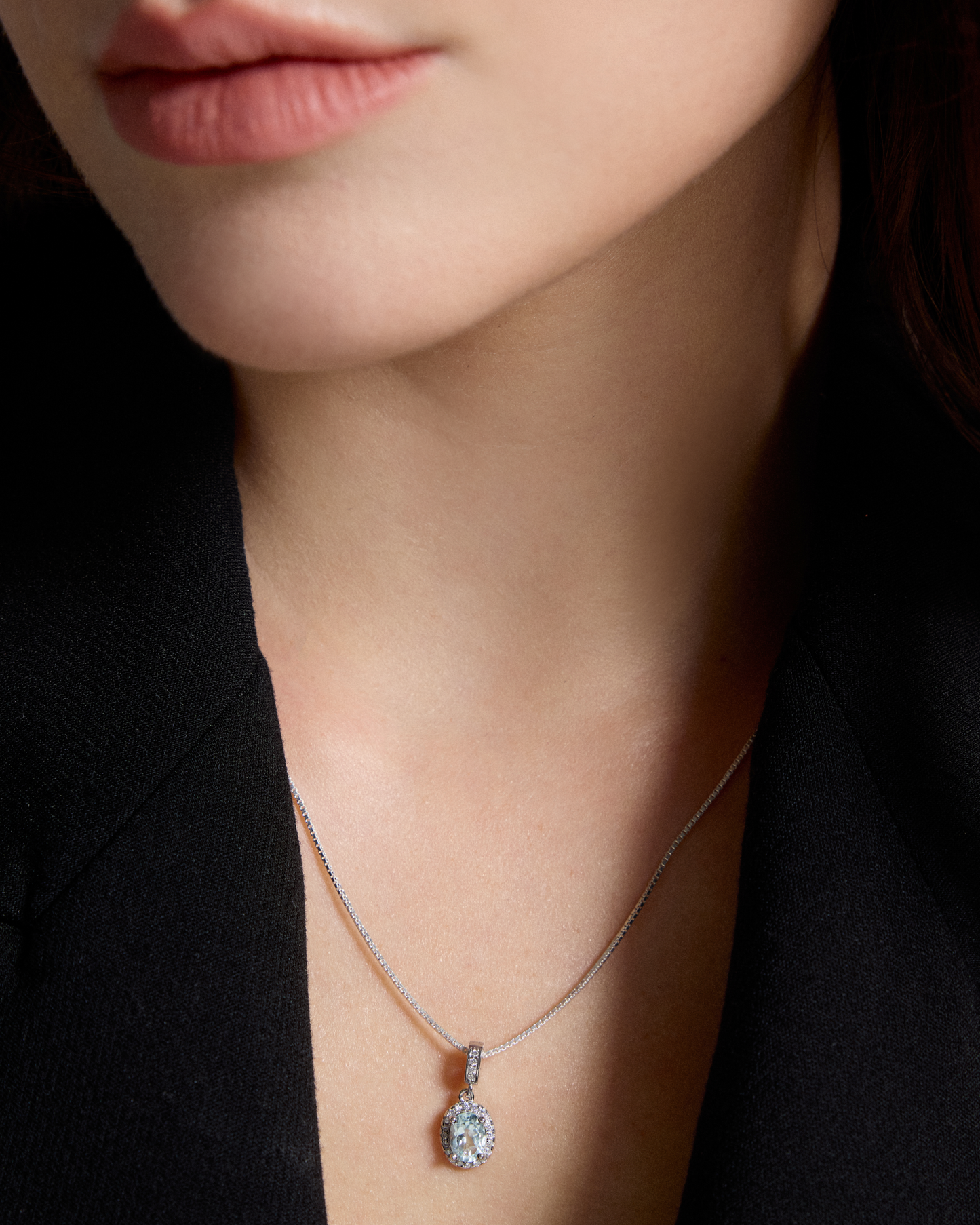 Aquamarine Ocean Whisper Silver Necklace