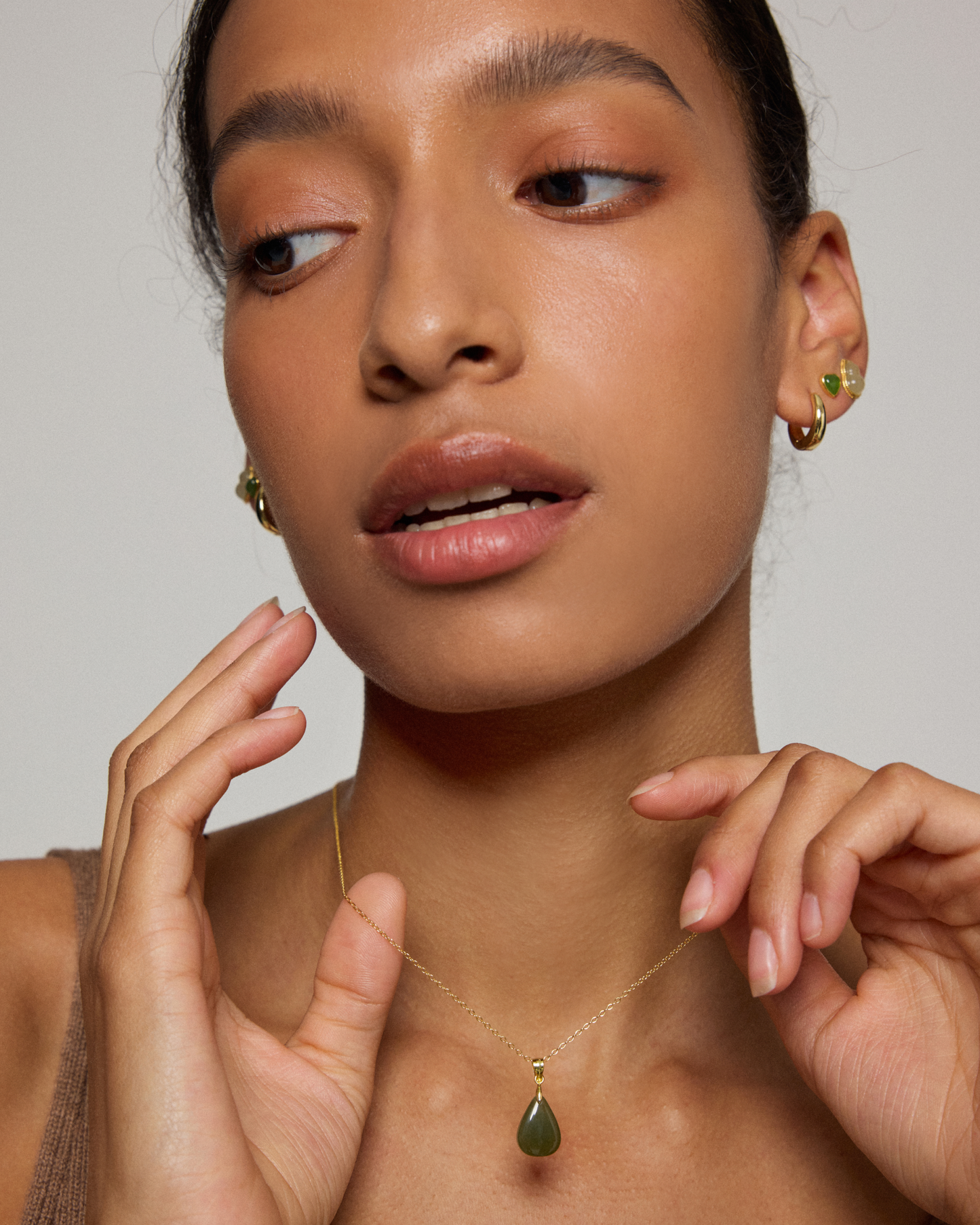 Dewdrop Jade Silver Necklace