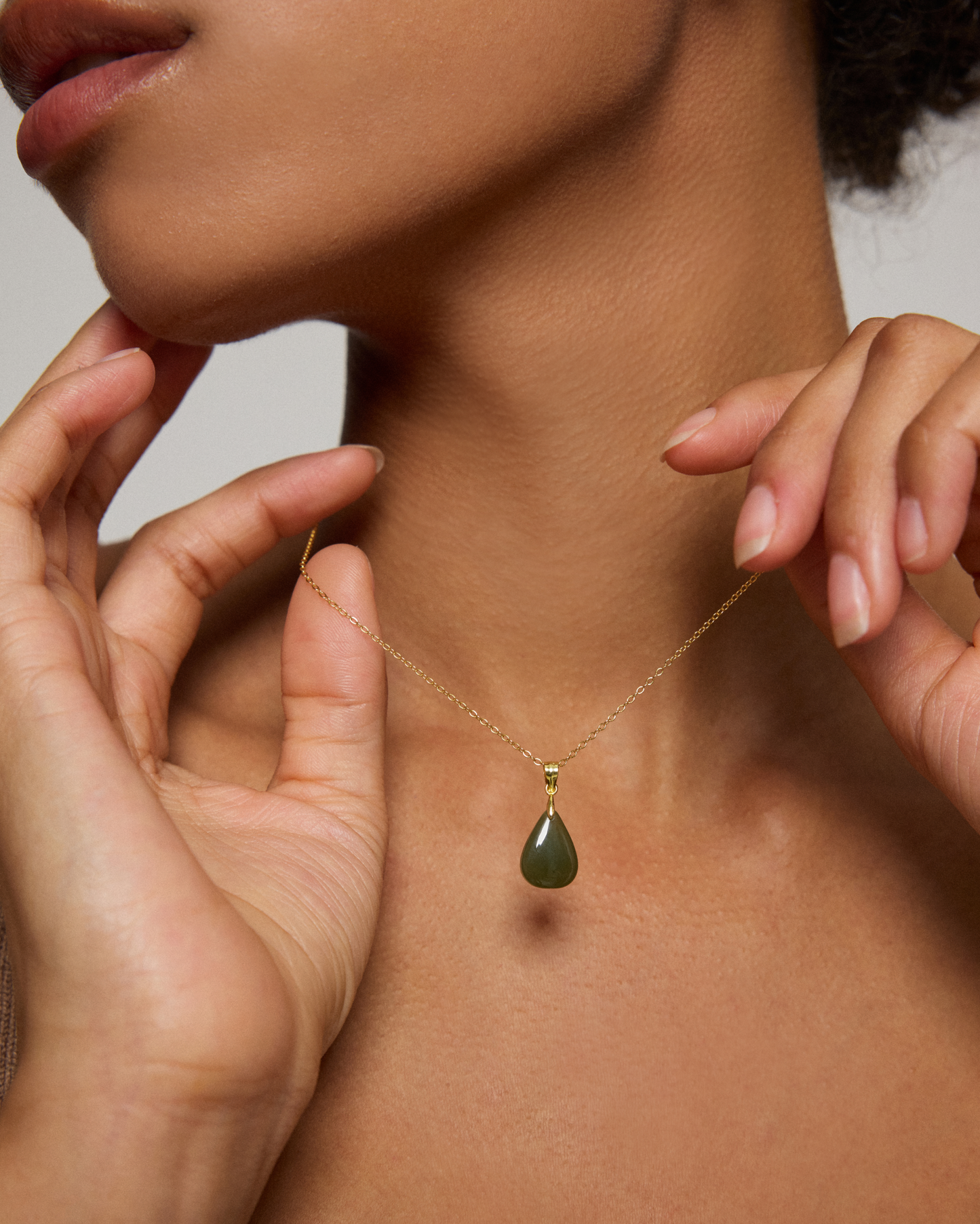 Dewdrop Jade Silver Necklace