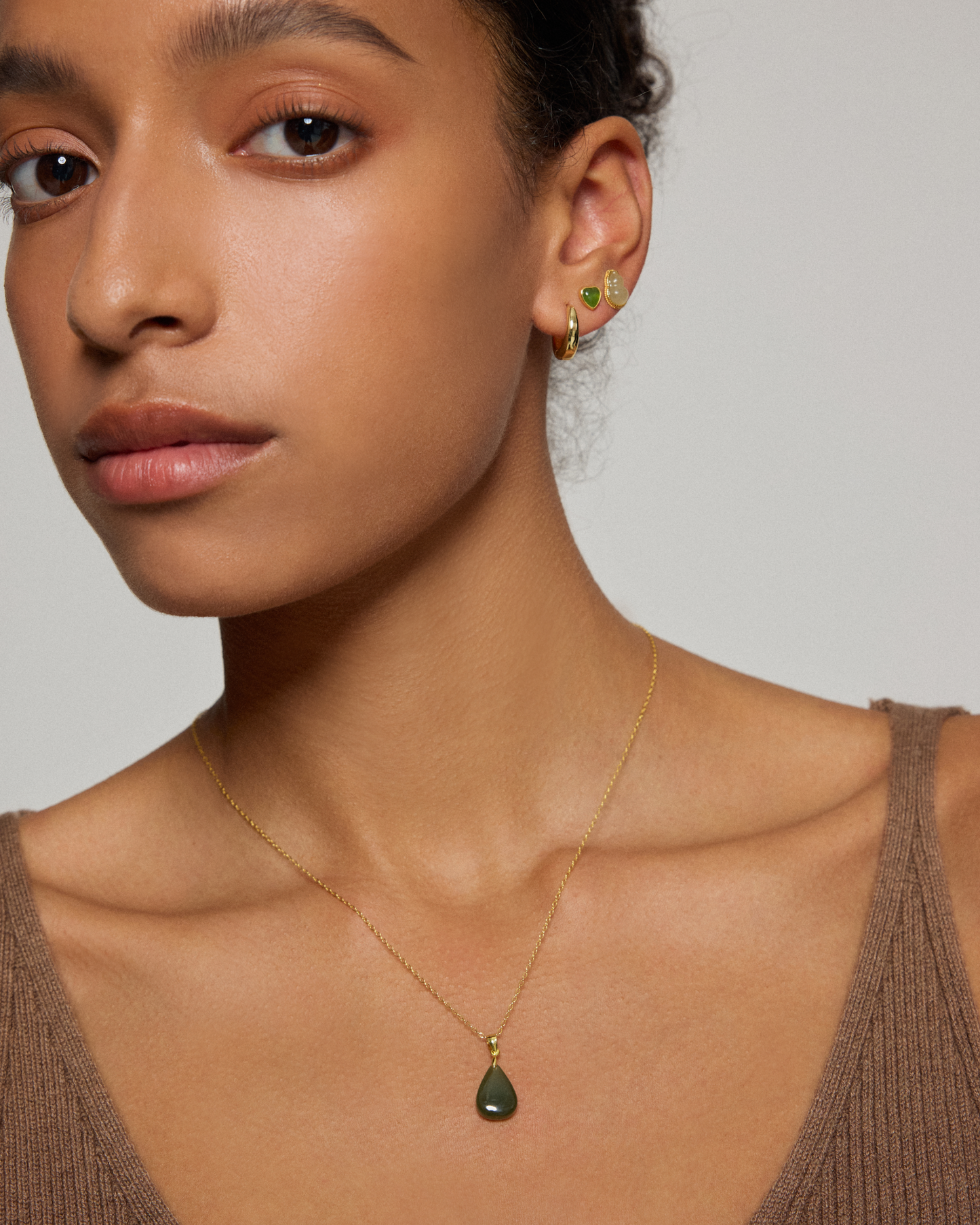 Dewdrop Jade Silver Necklace