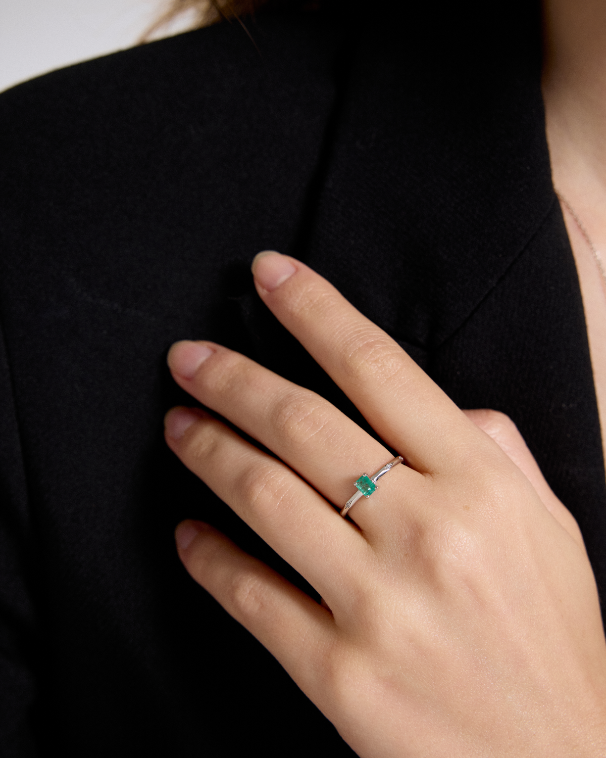 Verdant Grace Natural Emerald Ring