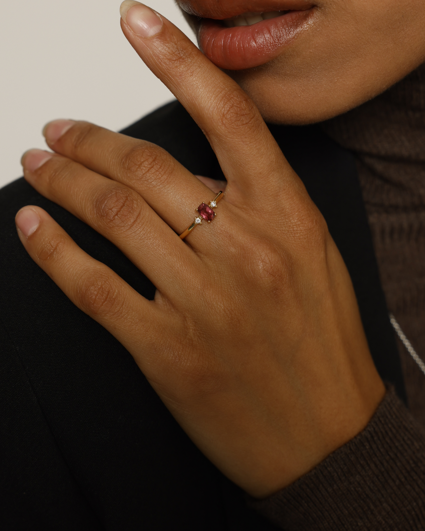 Velvet Sangria Garnet Silver Ring