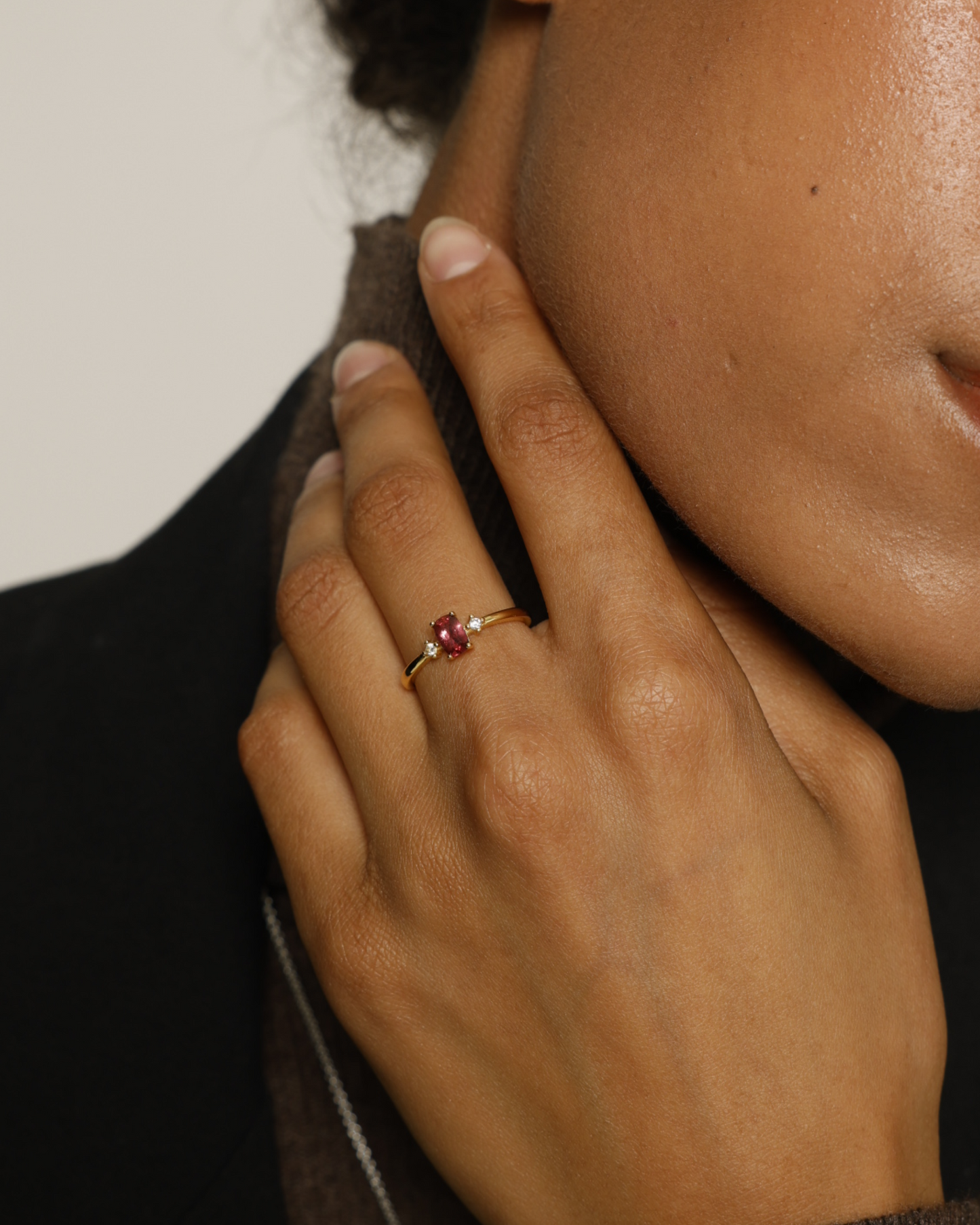 Velvet Sangria Garnet Silver Ring