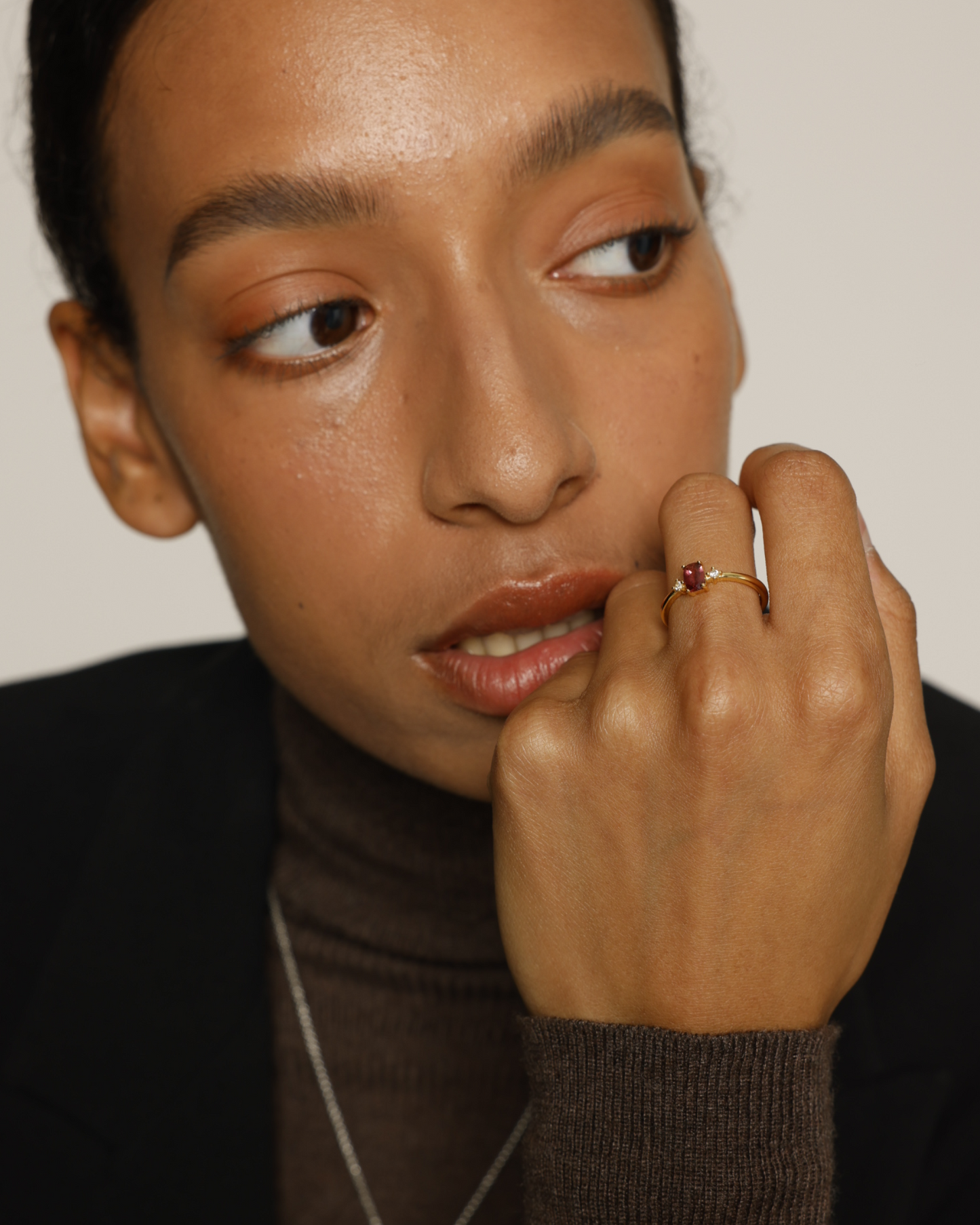 Velvet Sangria Garnet Silver Ring