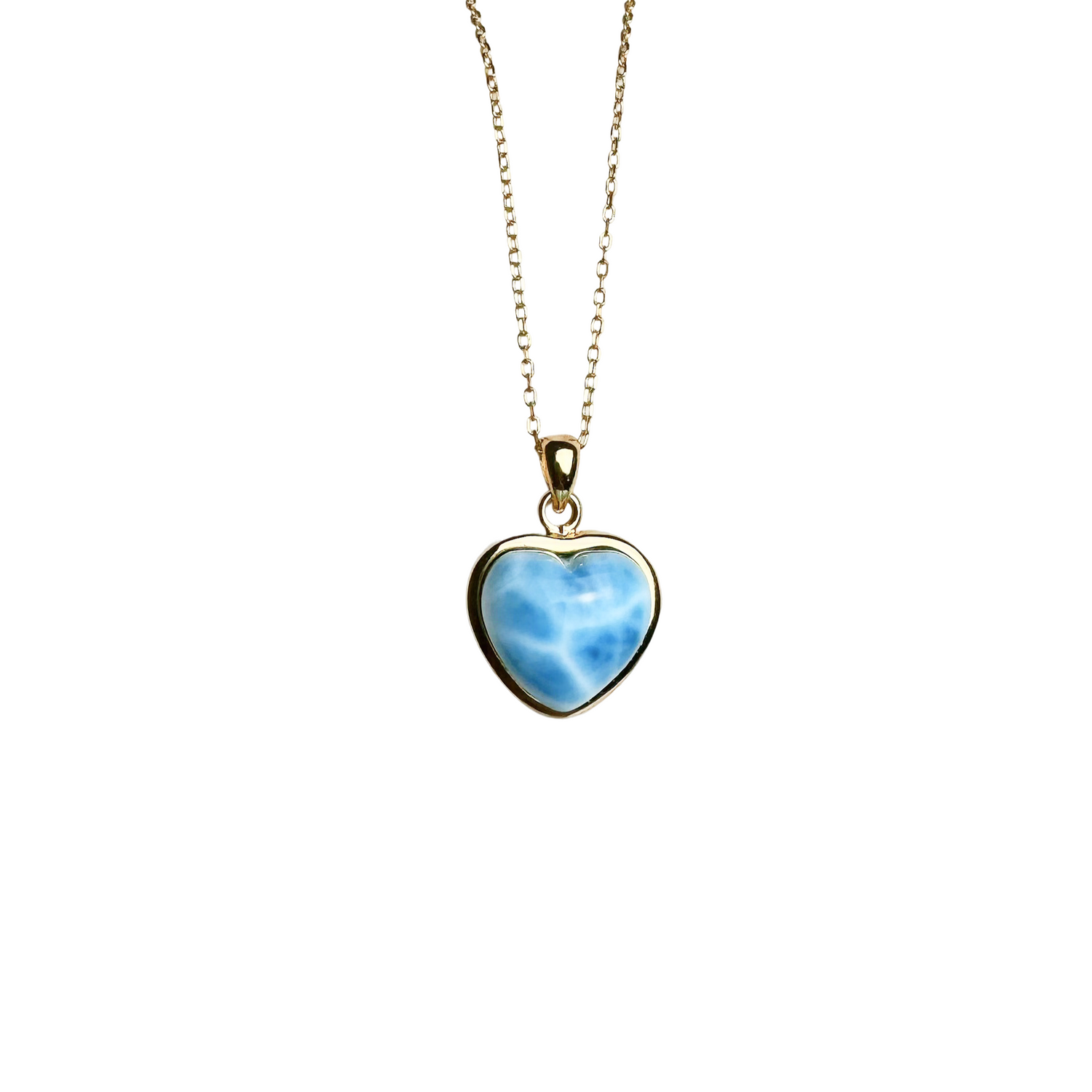 One-of-a-Kind Heart Shaped Larimar Silver Necklace