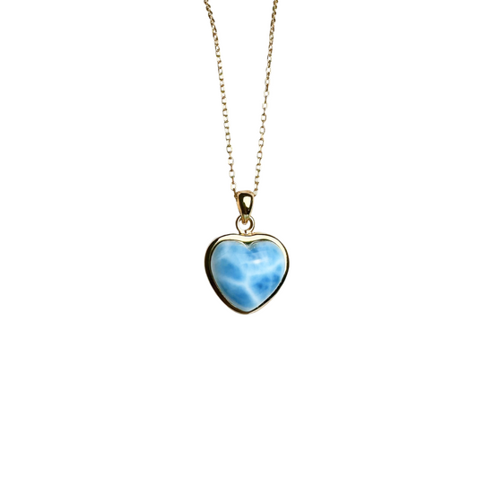 One-of-a-Kind Heart Shaped Larimar Silver Necklace