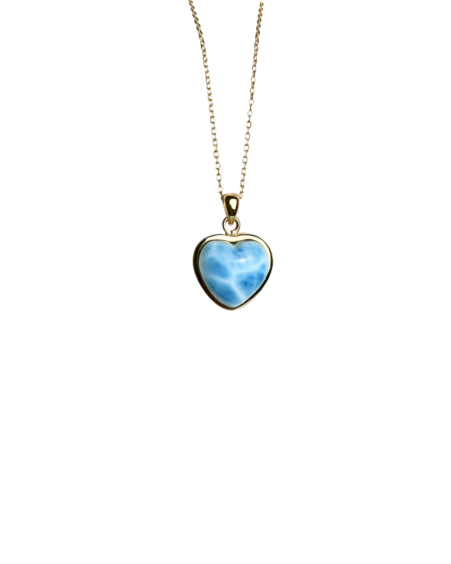 One-of-a-Kind Heart Shaped Larimar Silver Necklace