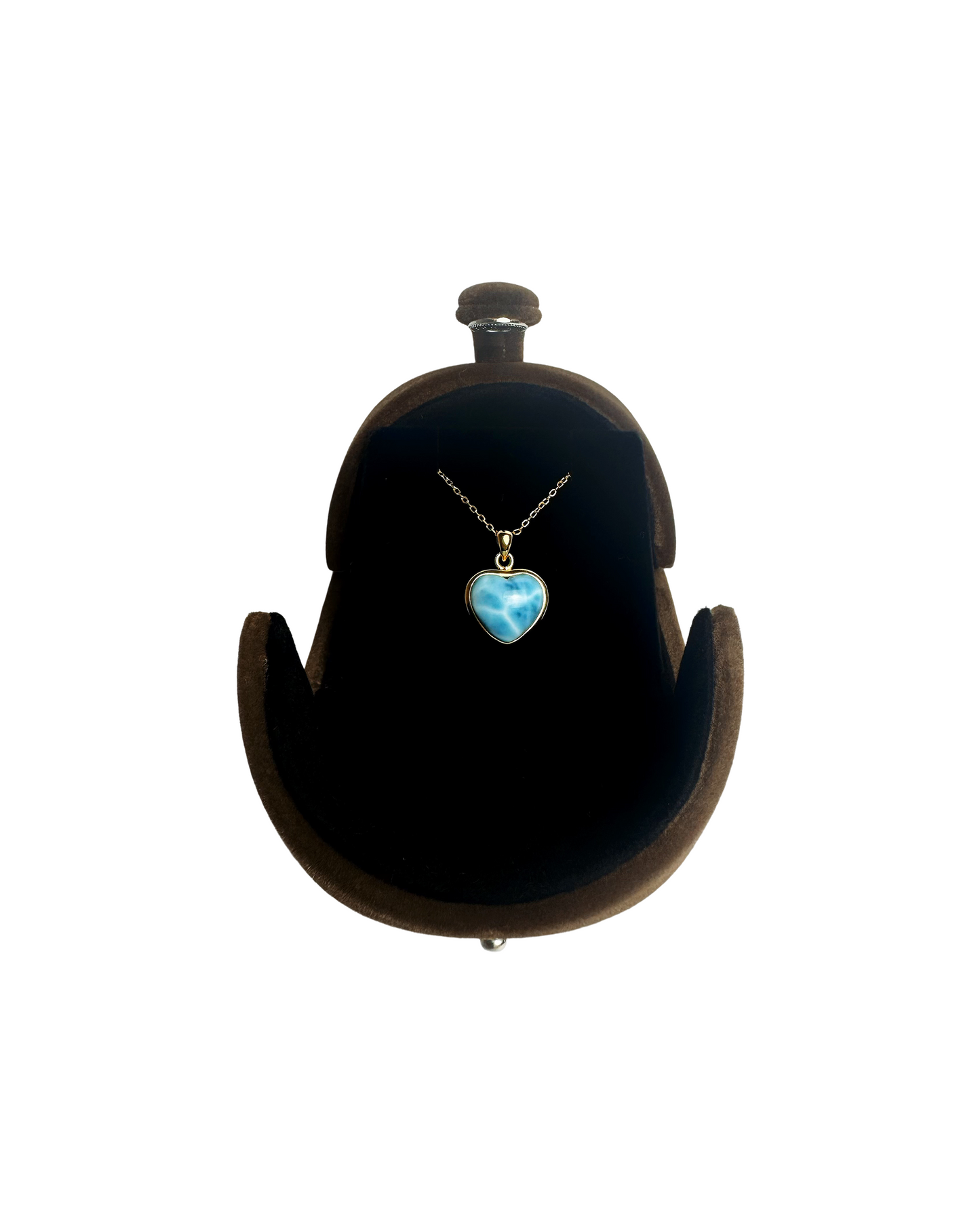 One-of-a-Kind Heart Shaped Larimar Silver Necklace