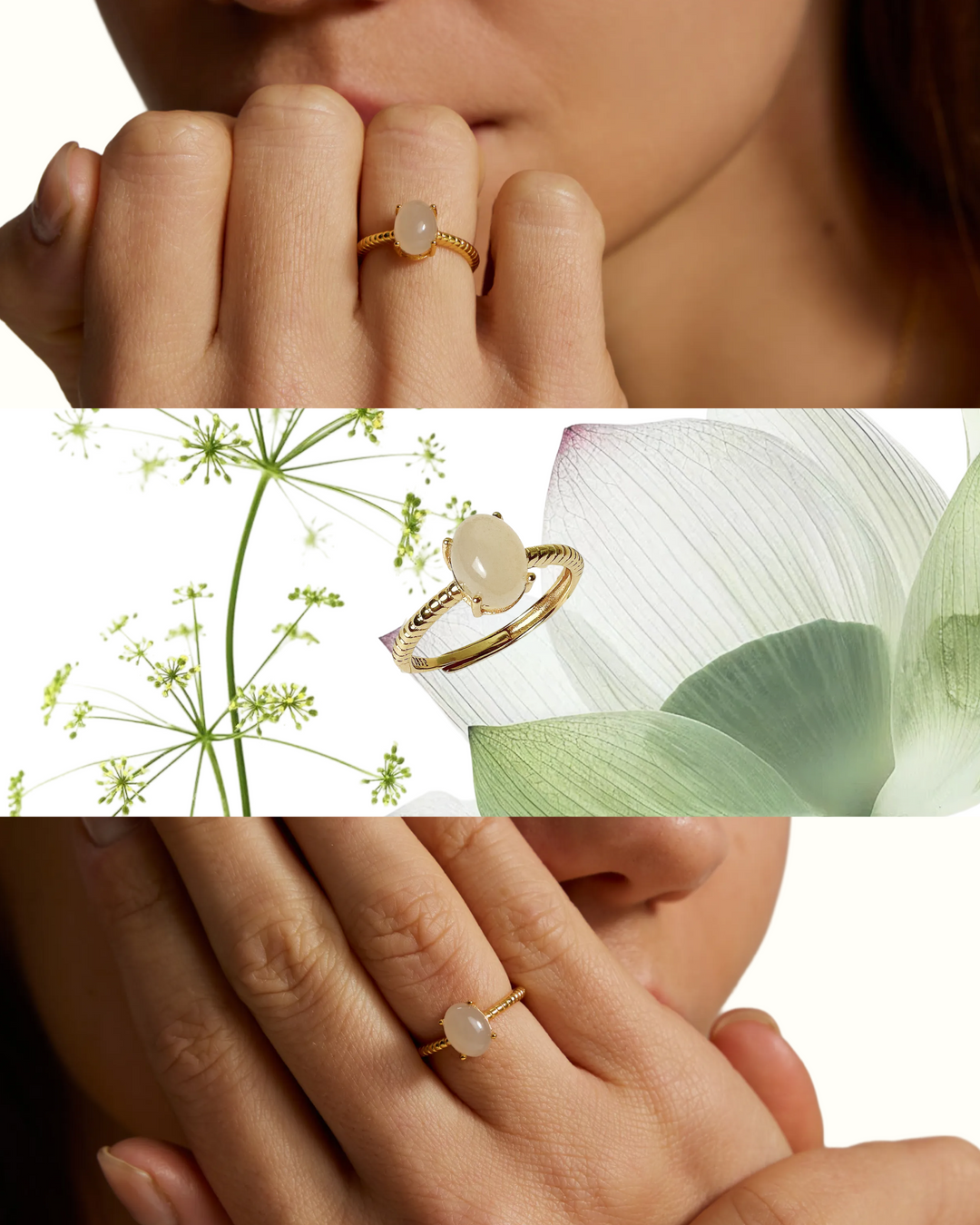 Blush Lotus Jade Ring