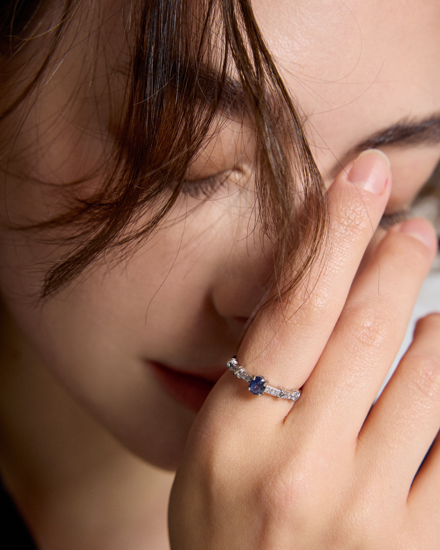 Midnight Glow Blue Sapphire Silver Ring