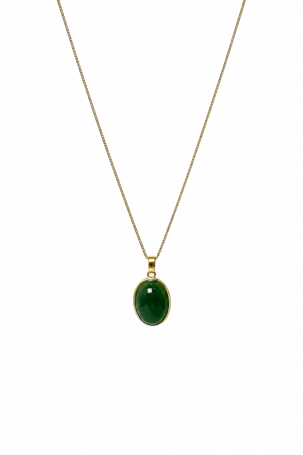 Oval Jade Pendant Necklace