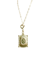 oval jade frame pendant silver necklace back