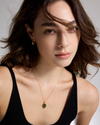 Oval Jade Pendant Silver Necklace