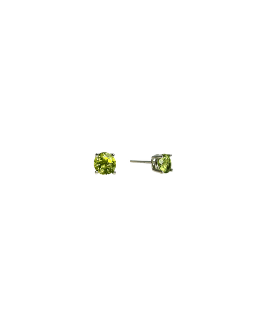 Olive Glow Peridot Stud Earrings