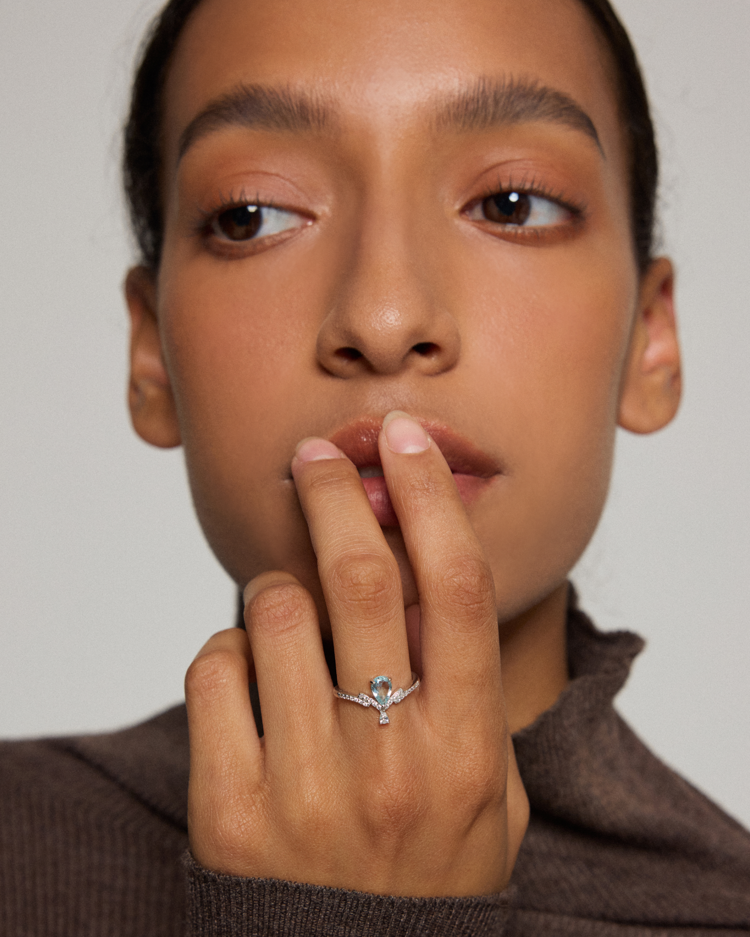 Promise in Blue Aquamarine Silver Ring